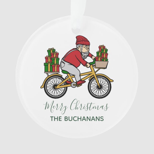 Adorno Vacaciones para navidades Ciclismo Santa Personali (Anverso)