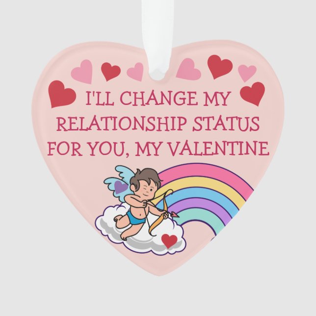 Adorno Valentines Cupid Love Rainbow Hearts Gracioso (Anverso)