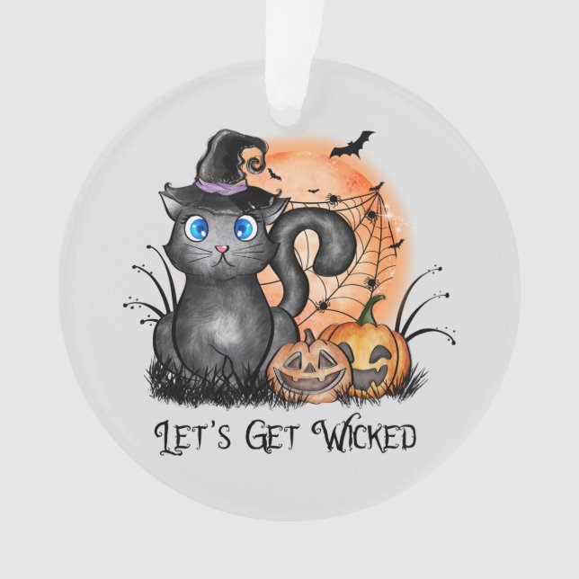 Adorno Vamos a ser malvados | Gato negro de bruja (Anverso)