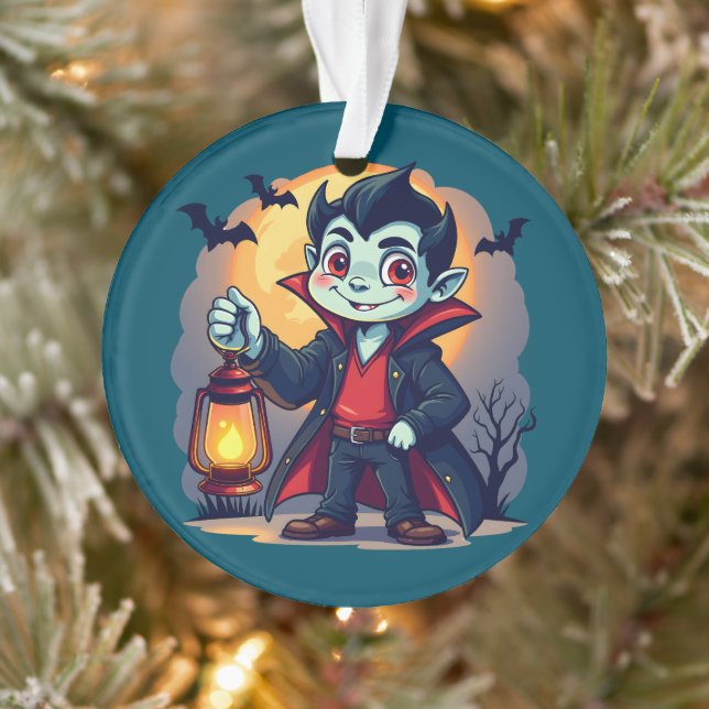 Adorno Vampiro Lindo con Linterna Kawaii Halloween (Árbol)