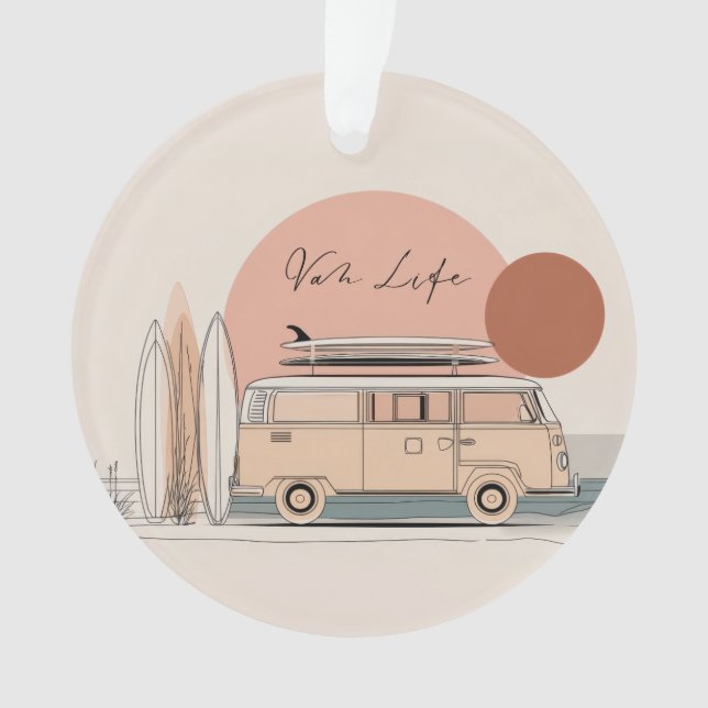 Adorno Van Life Surf Van – Retro Beach Camper Aesthetic  (Anverso)