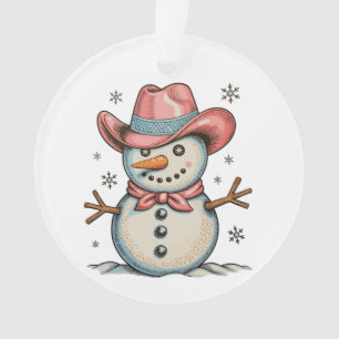 Adorno Vaquera Rosa Occidental Muñeco de Nieve Navidad Xm