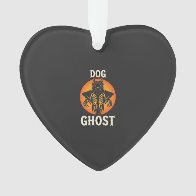 Adorno Vector Fantasma de Perro Terror de Halloween (Anverso)