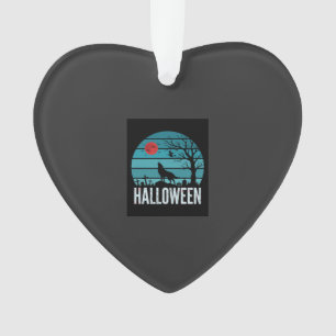Adorno Vector Luna Cementerio Lobo Halloween