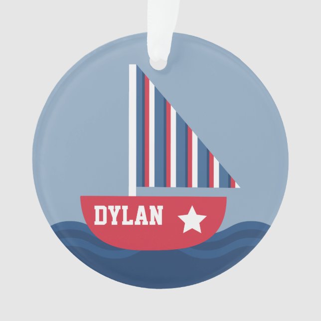 Adorno Velero lindo náutico para los niños (Anverso)