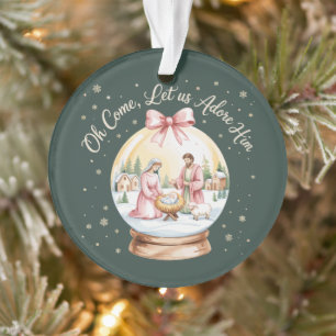 Adorno Venid Adoremosle Jesús Xmas Rosa Coquette