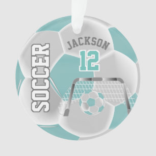 Adorno Verde azulado y blanco personifican ⚽ balón de