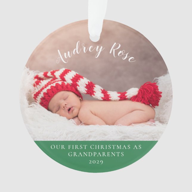 Adorno Verde| Nuestros primeros abuelos de Navidad| Foto (Anverso)