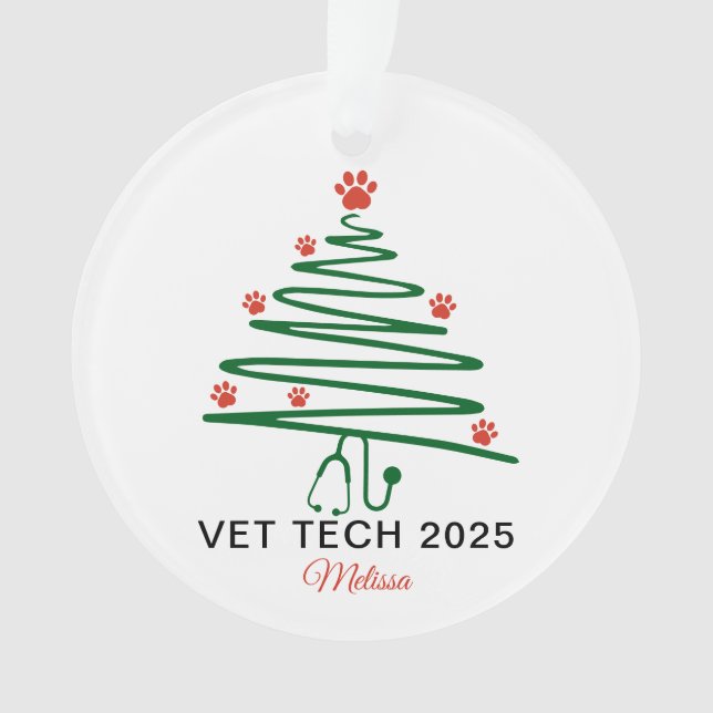 Adorno Vet Tech Christmas Tree  (Anverso)
