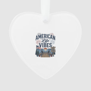 Adorno Vibraciones de la vida americana Camiseta vectoria