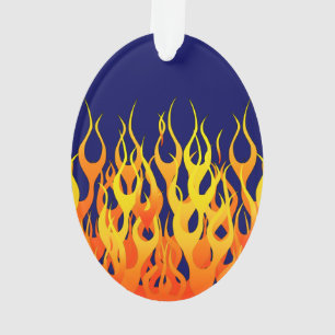 Adorno Vibrant Classic Racing Flames on Navy Blue