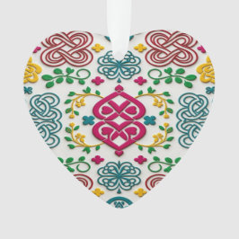 Adorno Vibrante corazón celta y sinfonía floral de nudos