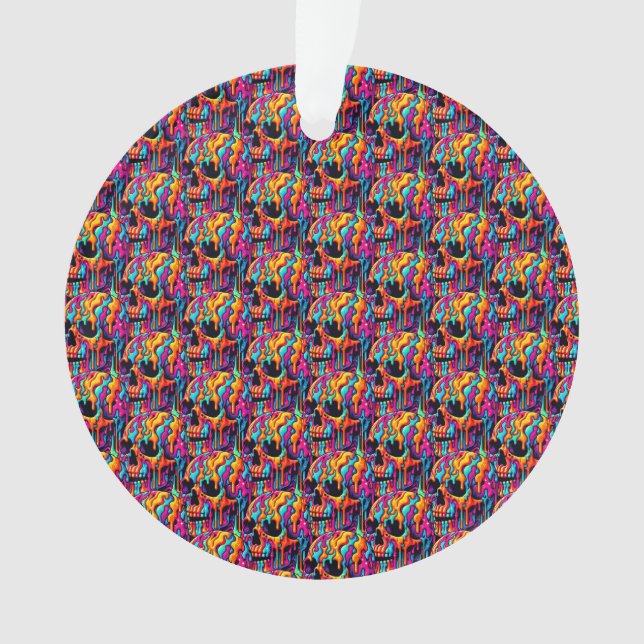Adorno Vibrante Skull Psicodélico (Anverso)
