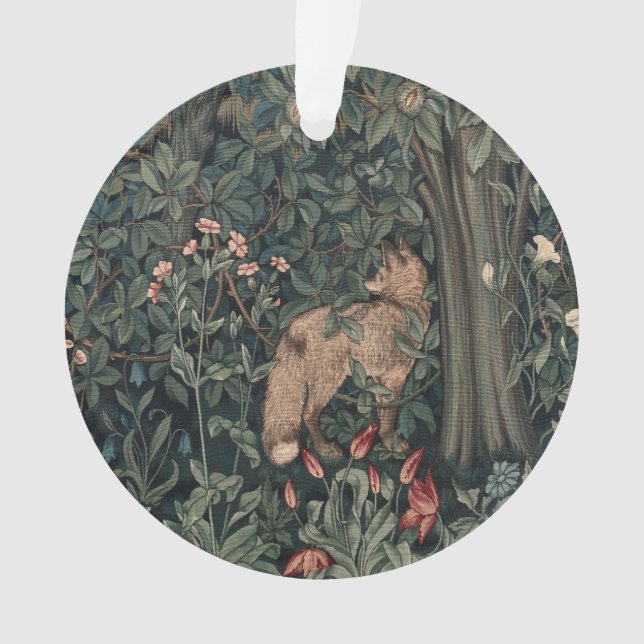 Adorno Vida silvestre William Morris Greenery Fox (Anverso)