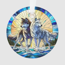 Adorno Vidrio contenido Look Wolf Pair