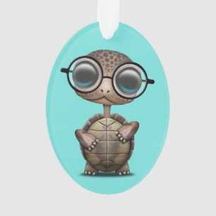 Adorno Vidrios que llevan de la tortuga Nerdy linda