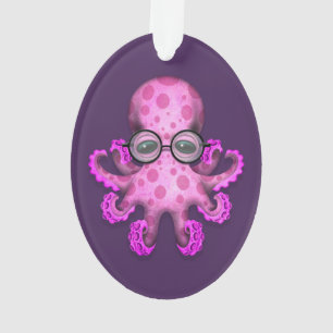 Adorno Vidrios que llevan del pulpo rosado lindo del beb