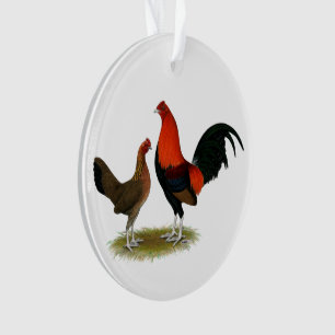 Adorno Viejo juego inglés Bantams: BB Red Pair