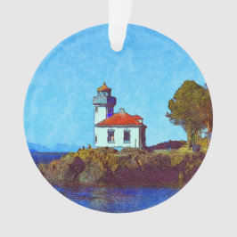 Adorno Viernes Harbour Lime Kiln Faro Acrílico Ornamen