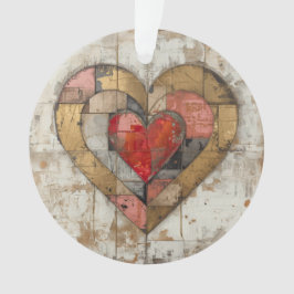 Adorno Vintage Abstract Hearts - Acrylic Ornament
