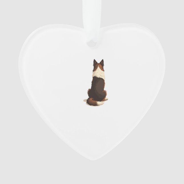 Adorno Vintage Border Collie From Behind Dog Illustration (Anverso)