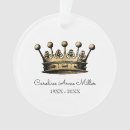 Adorno Vintage Gold Crown Memorial Name Years Keepsake