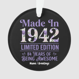 Adorno Vintage Hecho en 1942 Floral 84 Cumpleaños Increíb