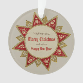 Adorno Vintage rojo CC0962 del oro de la estrella del