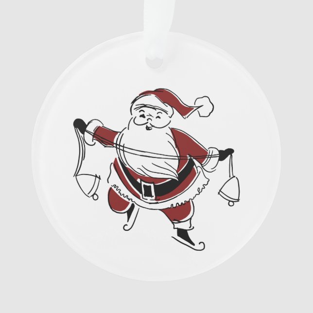 Adorno Vintage Santa Acrylic Christmas Ornament (Anverso)