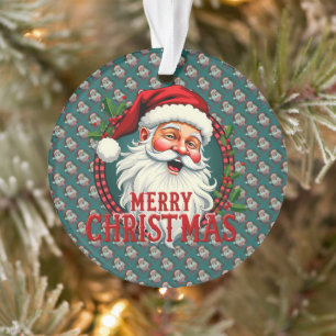Adorno Vintage Santa Merry Christmas Ilustracion Patten
