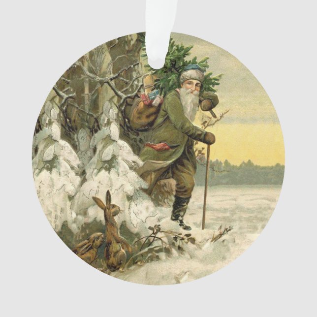 Adorno Vintage Santa Navidades Fiesta victoriana (Anverso)