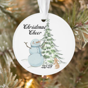 Adorno Vintage snowman navidades animan