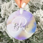 Adorno Violet Gold Watercolor Lujo Personalizado Monogram<br><div class="desc">Personaliza fácilmente este estilo glamoroso de pintura de acuarela lila abstracta y el fondo falso de pulverización dorada con tus detalles personalizados.</div>