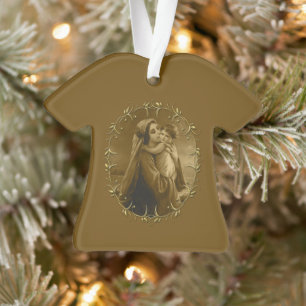 Adorno Virgen María con Niño Jesús, diseño de frontera do