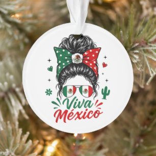 Adorno Viva México Chica Bandera de México Patriótica Mex