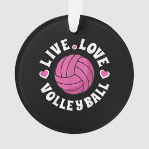 Adorno Vive Ama Voleibol Para Mujeres Chicas Voleibol Fa