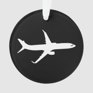 Adorno Volante de silueta blanca JetLiner