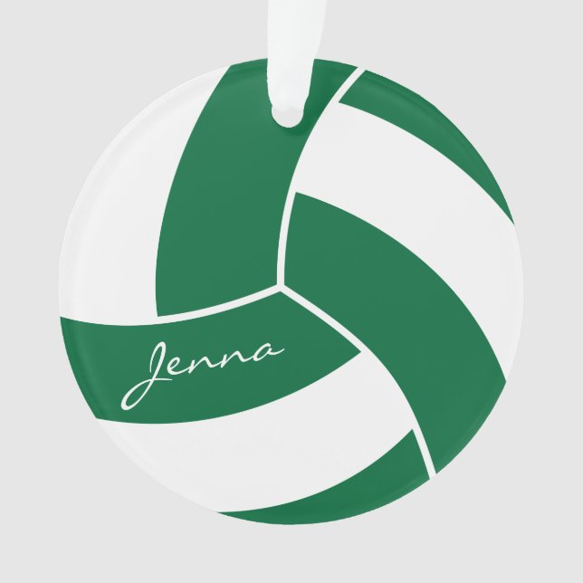 Adorno Voleibol verde oscuro y blanco 4 | Nombre DIY (Anverso)