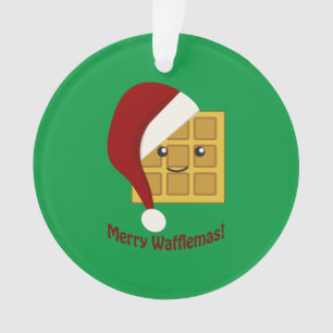 Adorno Wafflemas de Feliz Navidad Waffle