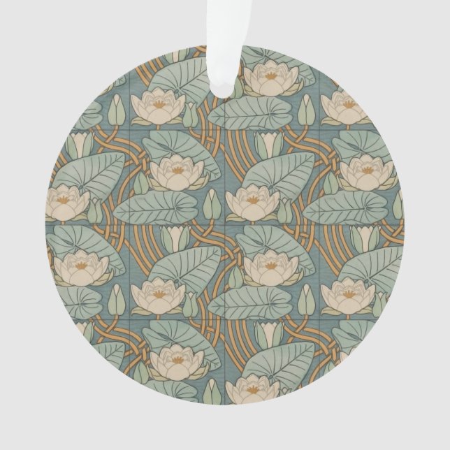 Adorno Water Lilies Lily Naturaleza Art Nouveau (Anverso)