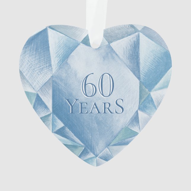 Adorno Watercolor Heart Diamond 60° Aniversario del Matri (Reverso)