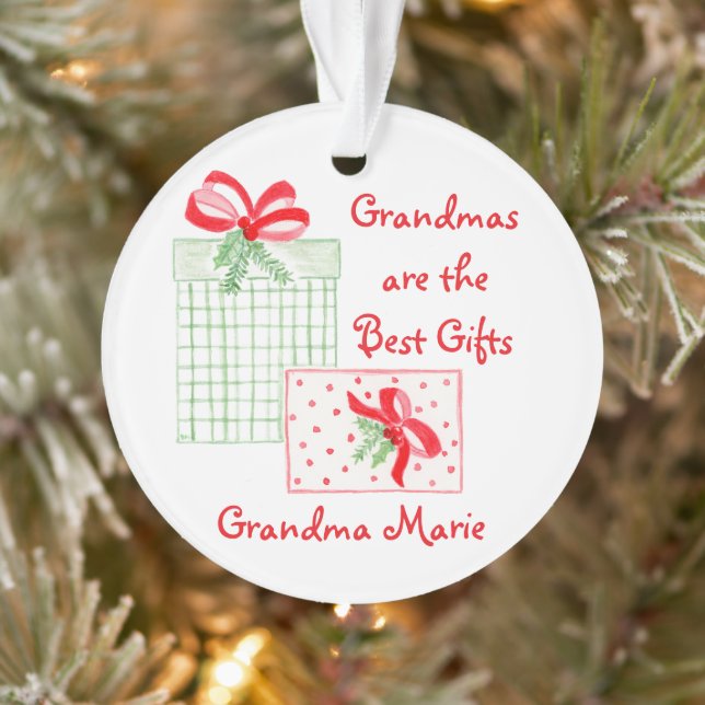 Adorno Watercolor Holiday PERSONALIZAR Abuela (Árbol)