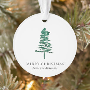 Adorno Watercolor Pine Tree Photo Modern Navidades