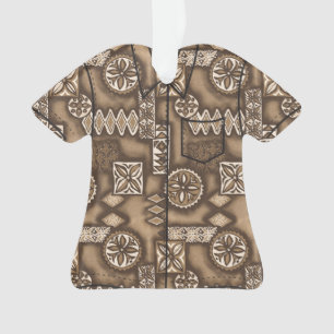 Adorno Wave Warrior Primitive hawaiano Tapa Aloha Shirt