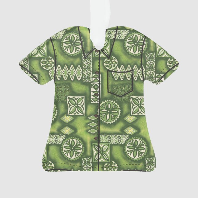 Adorno Wave Warrior Primitive hawaiano Tapa Aloha Shirt (Anverso)