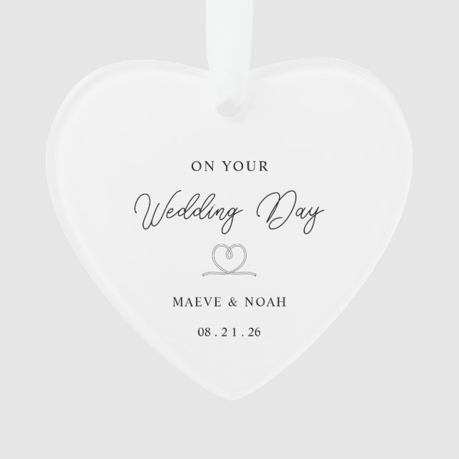 Adorno Wedding Gift Just Married Keepsake Ornament (Anverso)