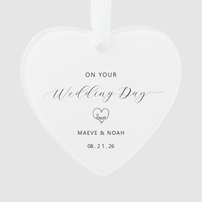 Adorno Wedding Gift Just Married Keepsake Ornament (Anverso)