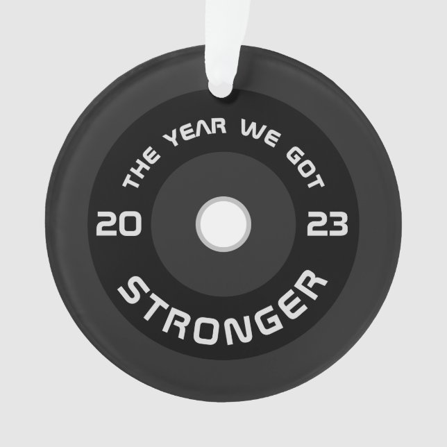 Adorno Weightlifter barbell fitness 2025 vacaciones (Anverso)