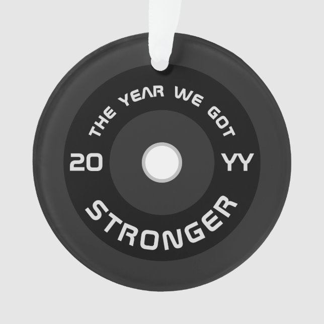 Adorno Weightlifter barbell fitness 2025 vacaciones (Anverso)