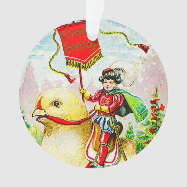 Adorno Whimsical Easter Greetings: Sobre el polluelo giga (Anverso)